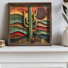 Wallity Pintura Decorativa en MDF con Marco AI082 Multicolor